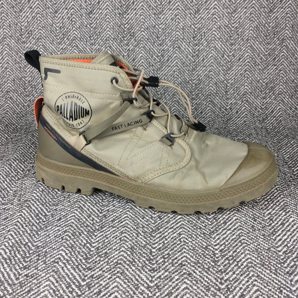 Palladium Pampa Lite Fast Lace Waterproof Boots Olive Unisex Mens 8.5 Womens 10